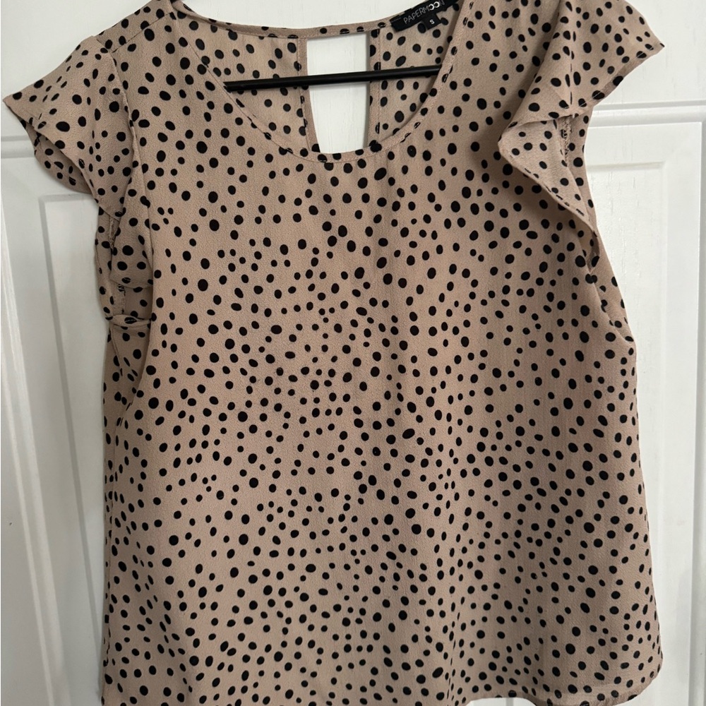 George Tan Flutter Sleeve Blouse with Boxy Cut Out Style